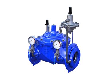 EN 1074-5 PN16 Akış Kontrol Valfi Düktil Demir Paslanmaz Çelik Dekorasyon El Çalıştırma Mavi Ral 5005