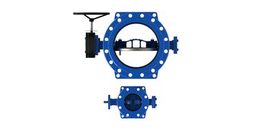 RAL5010 SS316L Disk Koltuğu Çift Eksantrik Kelebek Valfi DN350mm