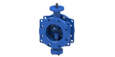 RAL5010 SS316L Disk Koltuğu Çift Eksantrik Kelebek Valfi DN350mm