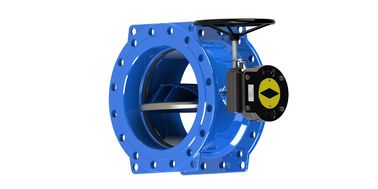 Kauçuk Koltuk Mavi Çift Flanged Kelebek Valf Karbon Çelik Temel Mümkün