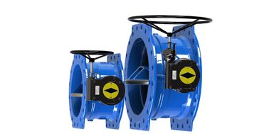 Kauçuk Koltuk Mavi Çift Flanged Kelebek Valf Karbon Çelik Temel Mümkün