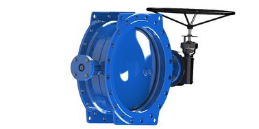 Kauçuk Koltuk Mavi Çift Flanged Kelebek Valf Karbon Çelik Temel Mümkün