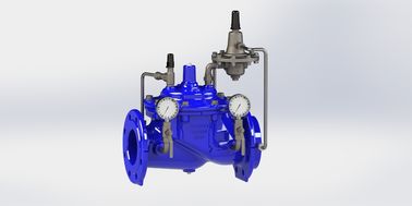 SS304 Pilot İşletilen Akış Kontrol Valfi PN10/16/25 Ral5005 0-80°F sıcaklık aralığı için