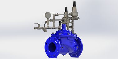 Flanş Sonu Tam Basınç Dalgalanmasını Önleyen Kontrol Valfi Dinamik EPDM PN10-25 Mavi EN1074-5