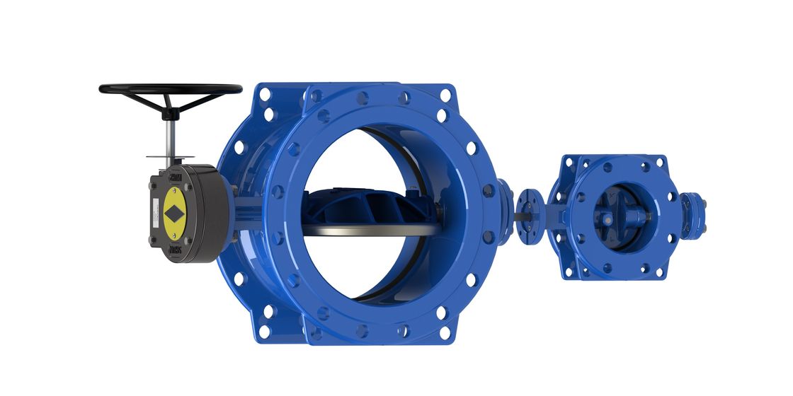 Dovetail Eccentric Butterfly Valve Wore Gear İşletilen veya Çıplak Başlı EPDM Mühür