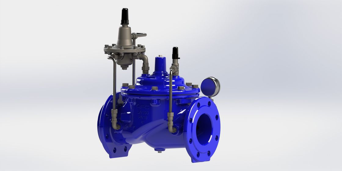 Manual Blue Ral5005 Akış Kontrol Valvu A400 Modeli Düktil Demir Boru için Paslanmaz Çelik