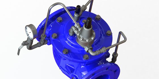 0-80 °C çalışma sıcaklığı için güçlendirilmiş Nylon Diyafragma ve Flange bağlantısı ile Basınç Koruma Valfi